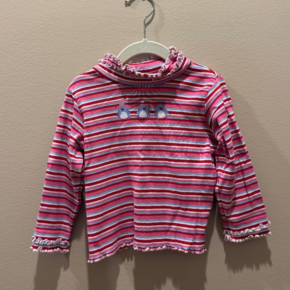 Hanna Anderson Long-Sleeve Shirt with Penguins | Size 90